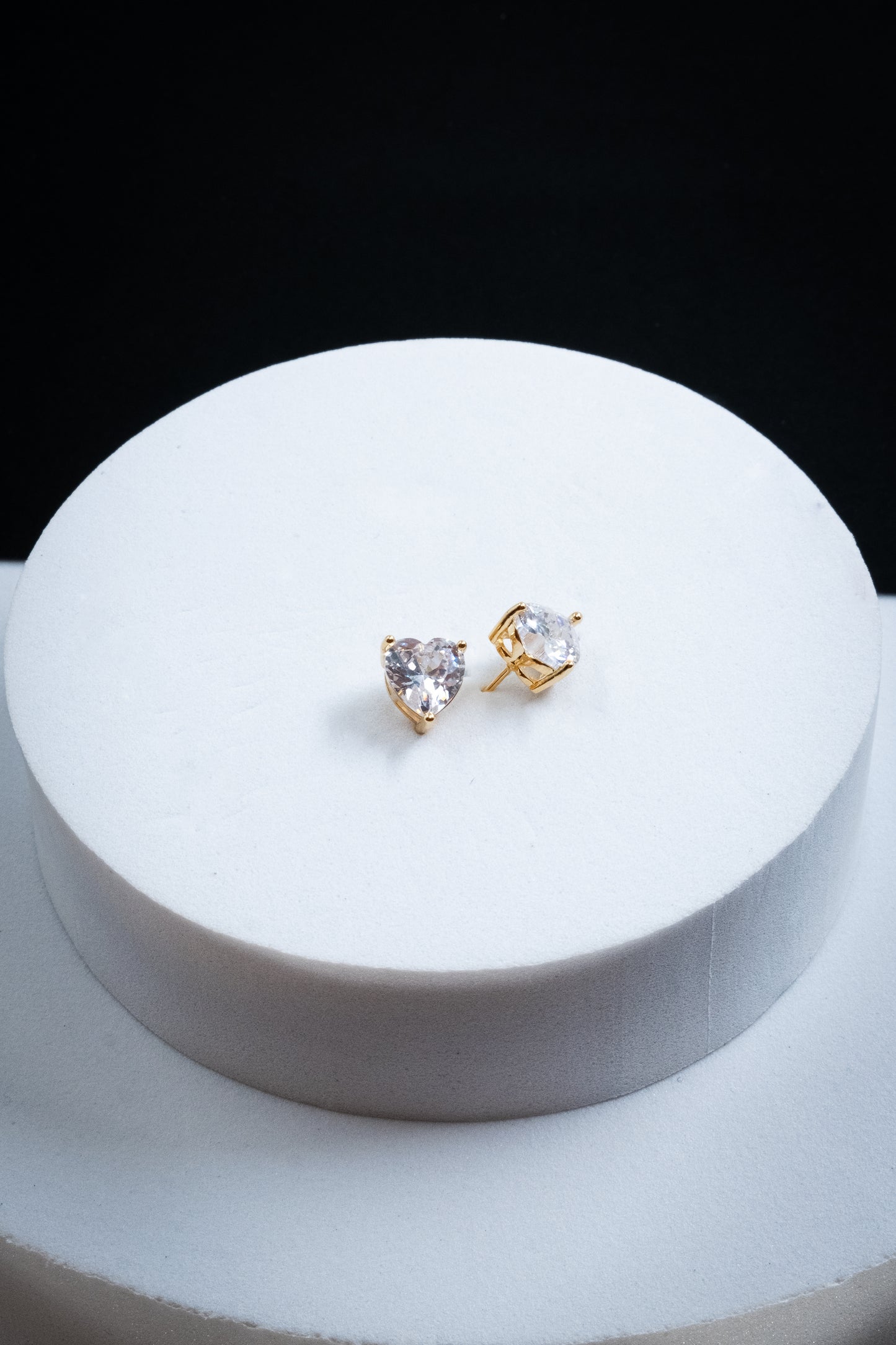 SET ORECCHINI CUORI ORO PUNTI LUCE