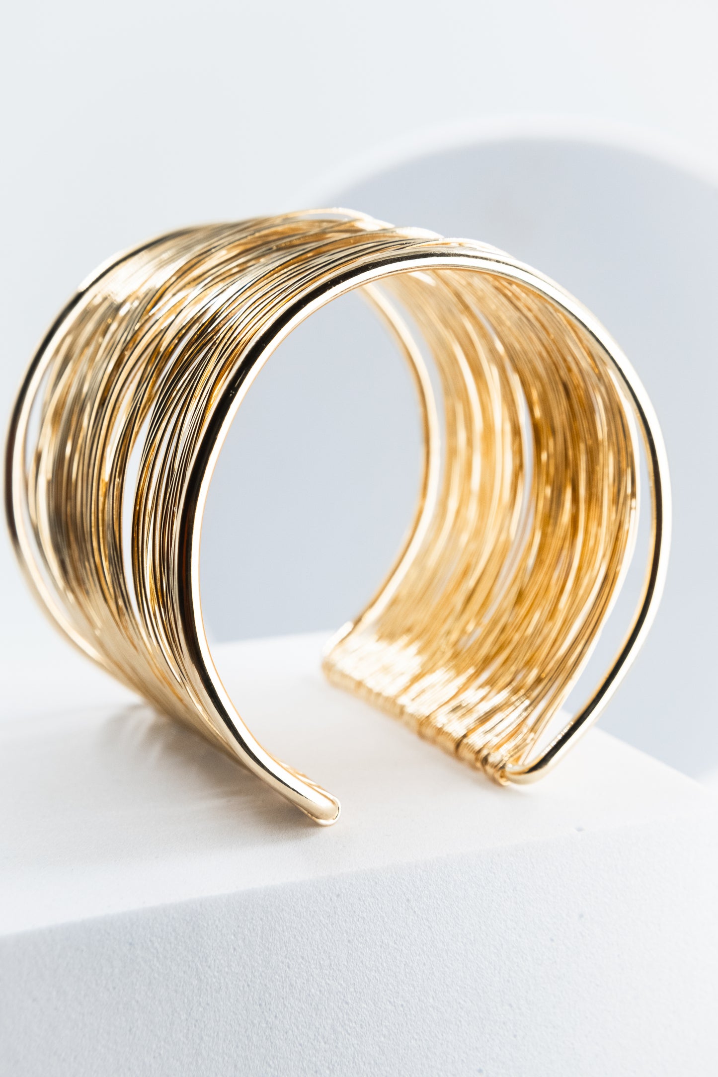 BRACCIALE RIGIDO MULTIFILO 5 CM ORO