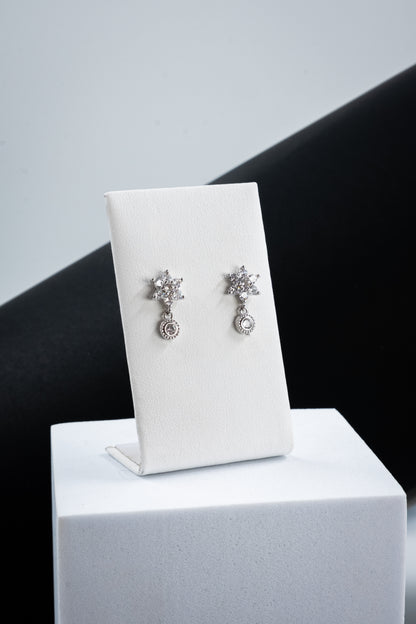 ORECCHINI FIORELLINO CON PENDENTE ARGENTO