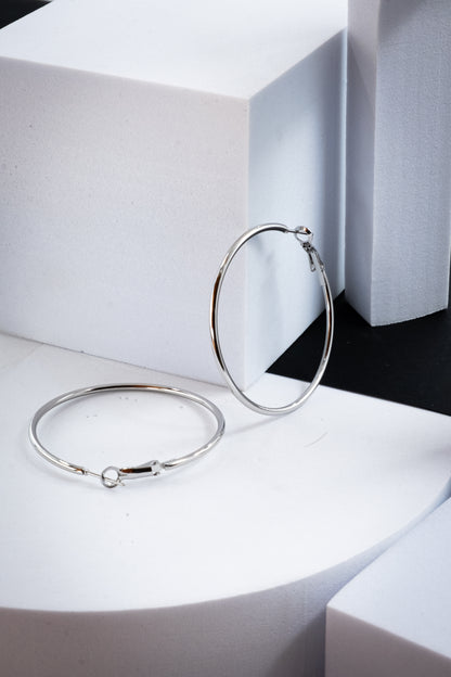 CERCHI SOTTILI ARGENTO 50 mm