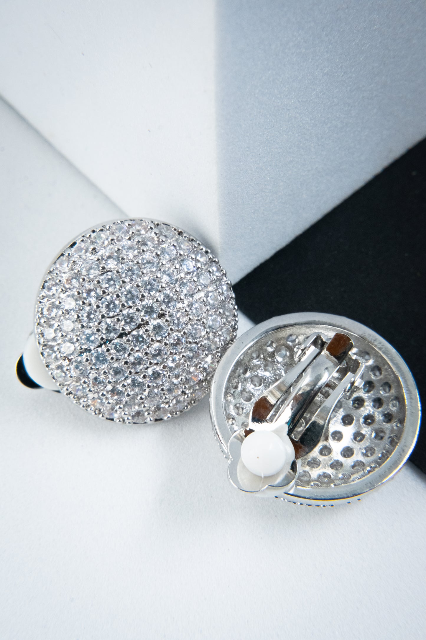 ORECCHINI CLIP BOTTONE ARGENTO