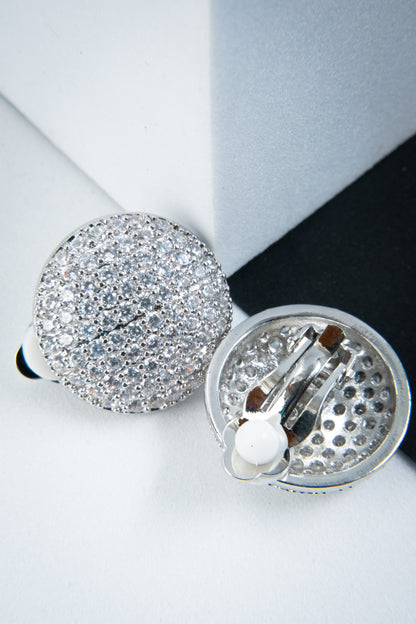 ORECCHINI CLIP BOTTONE ARGENTO