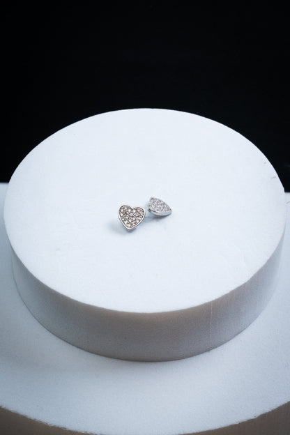 SET ORECCHINI CUORI CRISTALLI ARGENTO