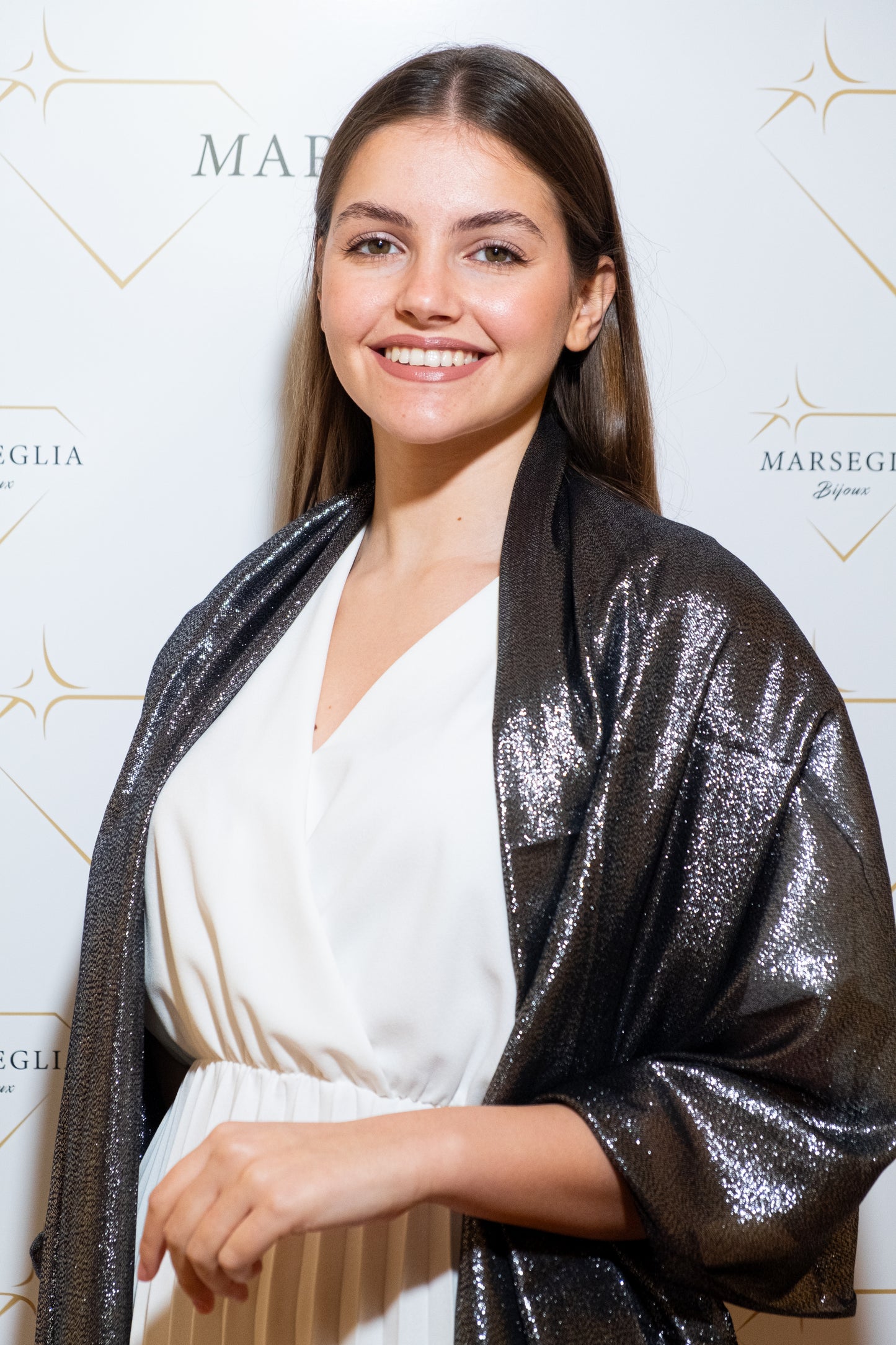 STOLA VISCOSA LUREX NERA & ARGENTO