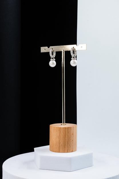 ORECCHINI CERCHIETTO PERLA ARGENTO