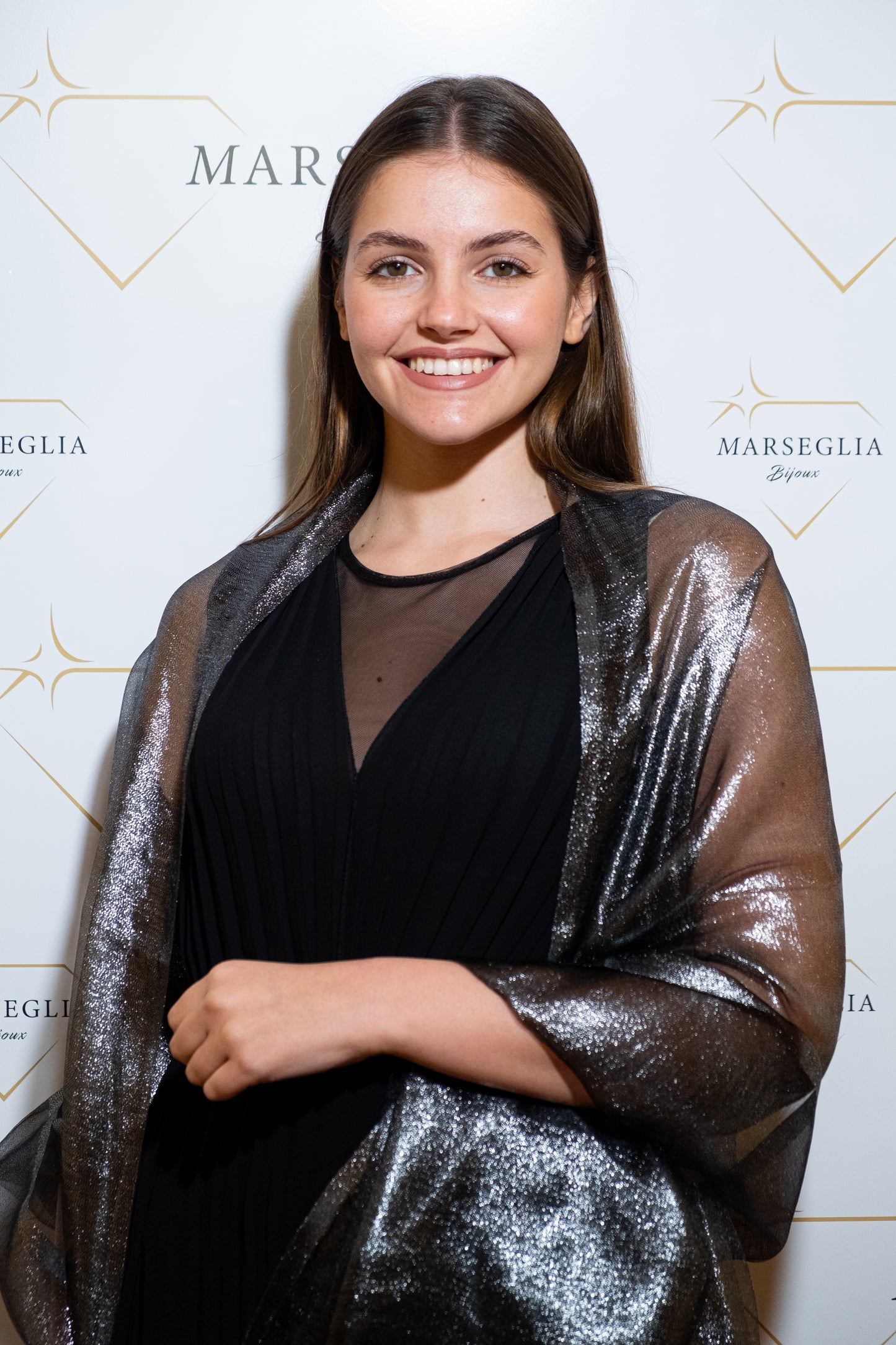 STOLA ORGANZA LUREX NERA & ARGENTO