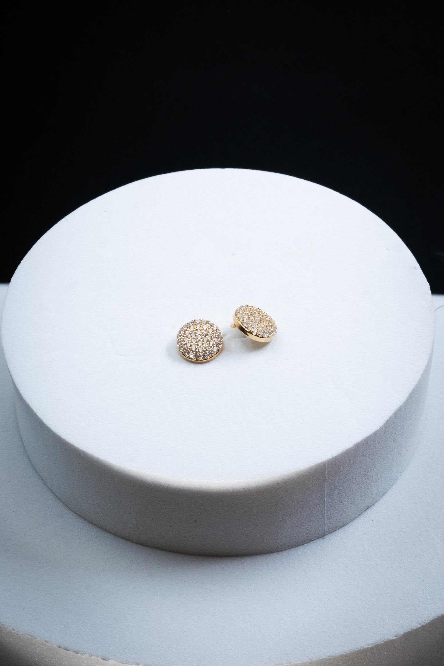 SET ORECCHINI BOTTONI CRISTALLI ORO