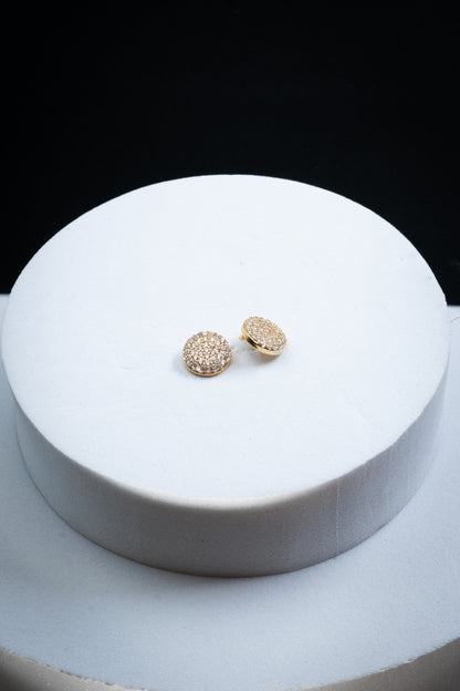 SET ORECCHINI BOTTONI CRISTALLI ORO