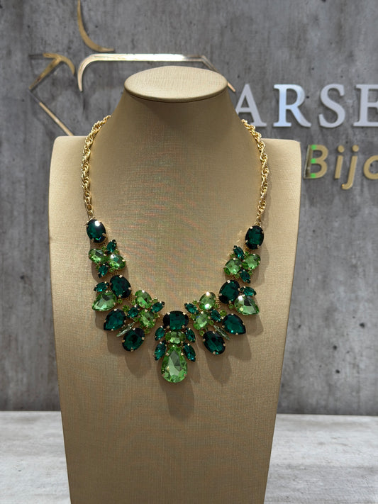 COLLANA FASHION VERDE SCURO & VERDE CHIARO