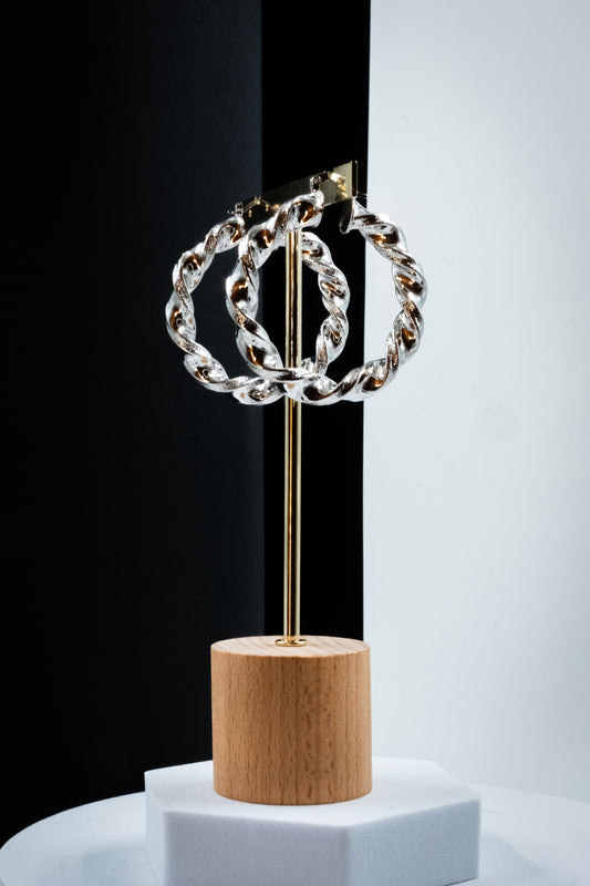 CERCHI TORCHON ARGENTO 50 mm