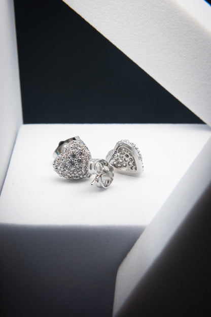 ORECCHINI CUORE CRISTALLI ARGENTO 1 CM