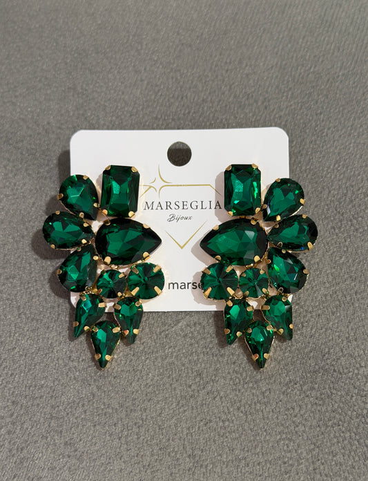 ORECCHINI FASHION VERDE SCURO