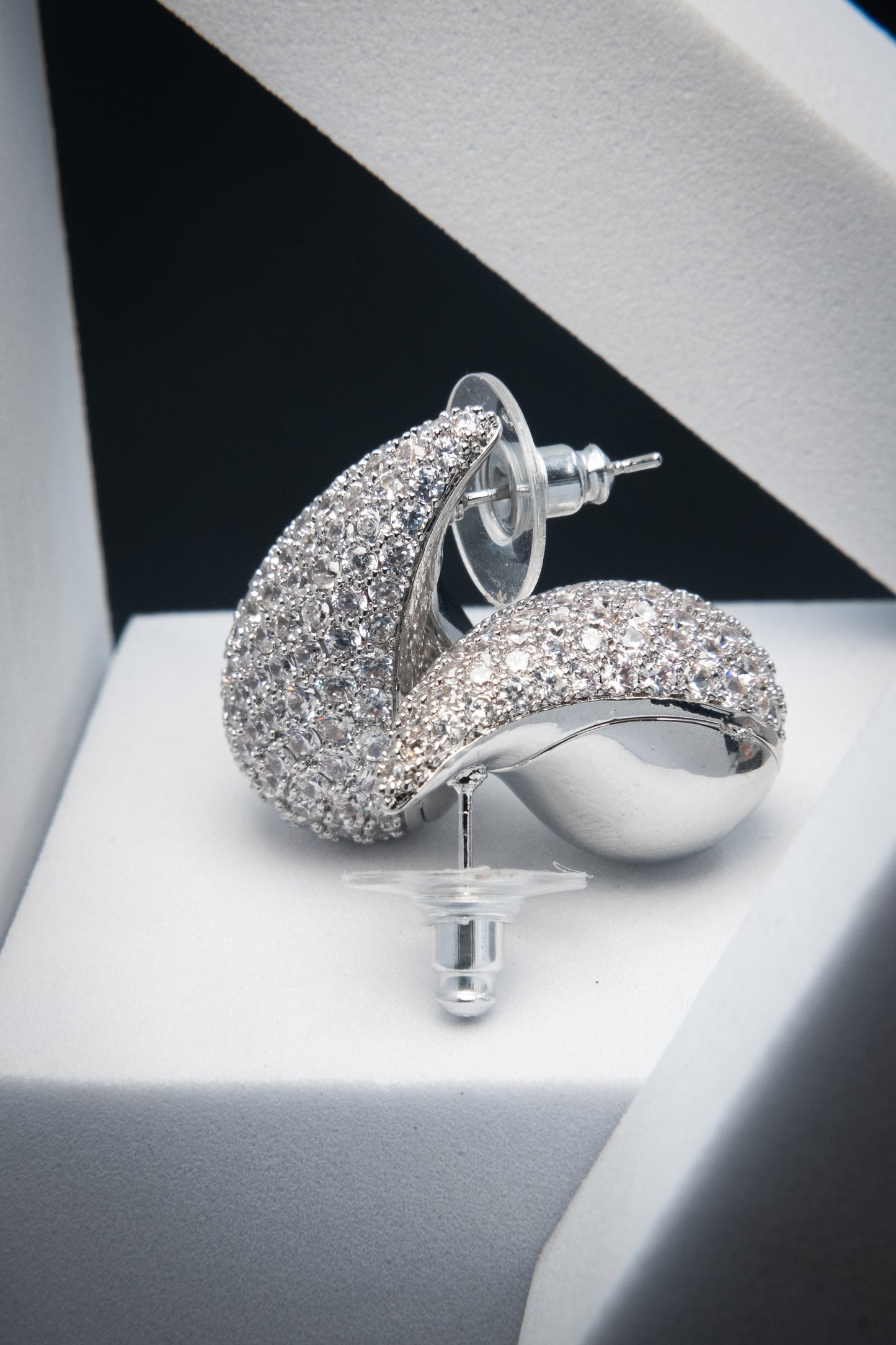 ORECCHINI GOCCIA CRISTALLI ARGENTO 2,5 CM