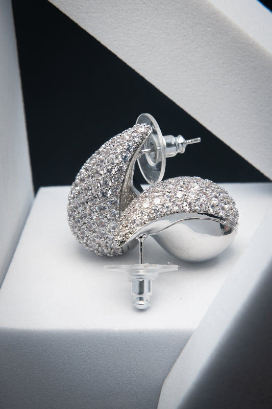 ORECCHINI GOCCIA CRISTALLI ARGENTO 2,5 CM