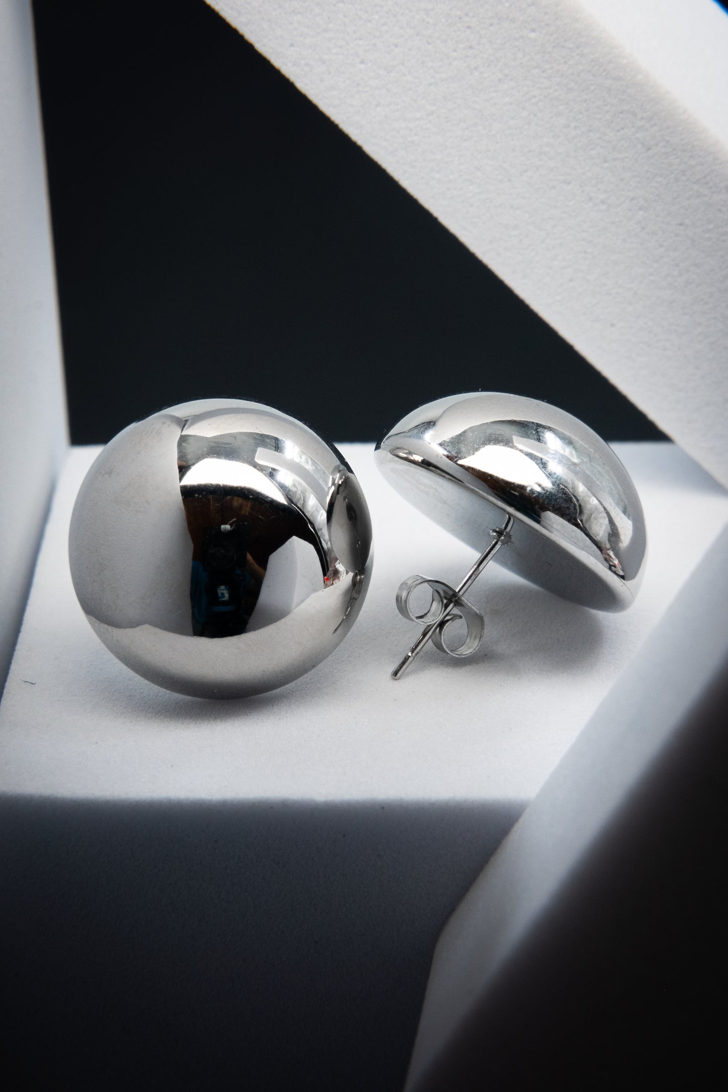 ORECCHINI BOTTONE ARGENTO 2 CM