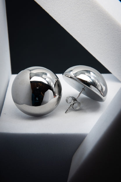 ORECCHINI BOTTONE ARGENTO 2 CM