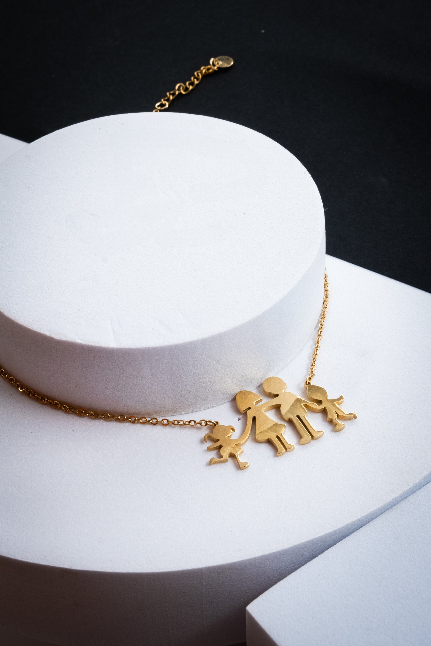 COLLANA MAMMA,PAPÀ,FIGLIA & FIGLIO ORO