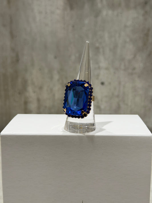 ANELLO RETTANGOLARE FASHION BLU NOTTE