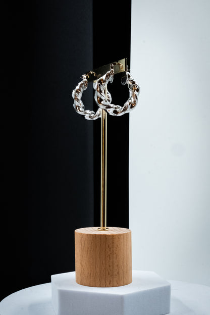 CERCHI TORCHON ARGENTO 30 mm