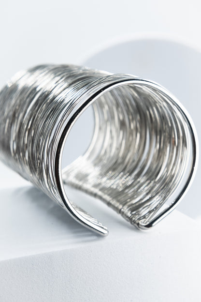 BRACCIALE RIGIDO MULTIFILO 8 CM ARGENTO