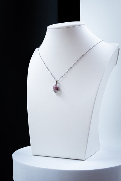 COLLANA CAMPANELLA ARGENTO & FUCSIA