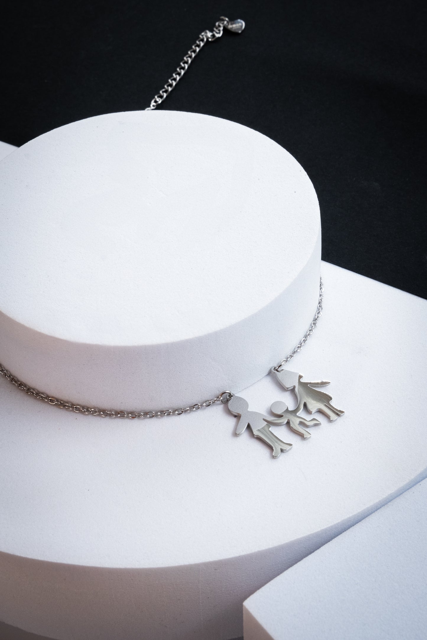 COLLANA MAMMA,PAPÀ & FIGLIO ARGENTO