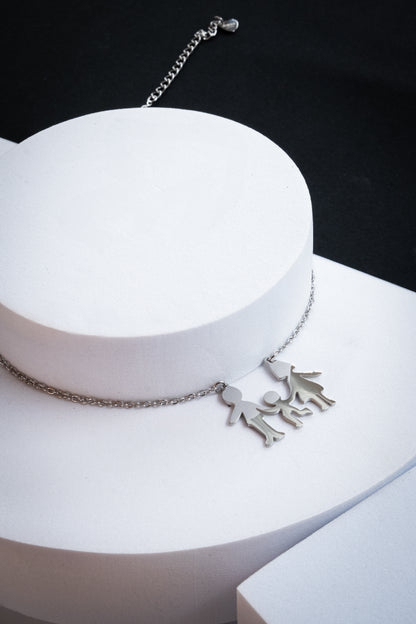 COLLANA MAMMA,PAPÀ & FIGLIO ARGENTO