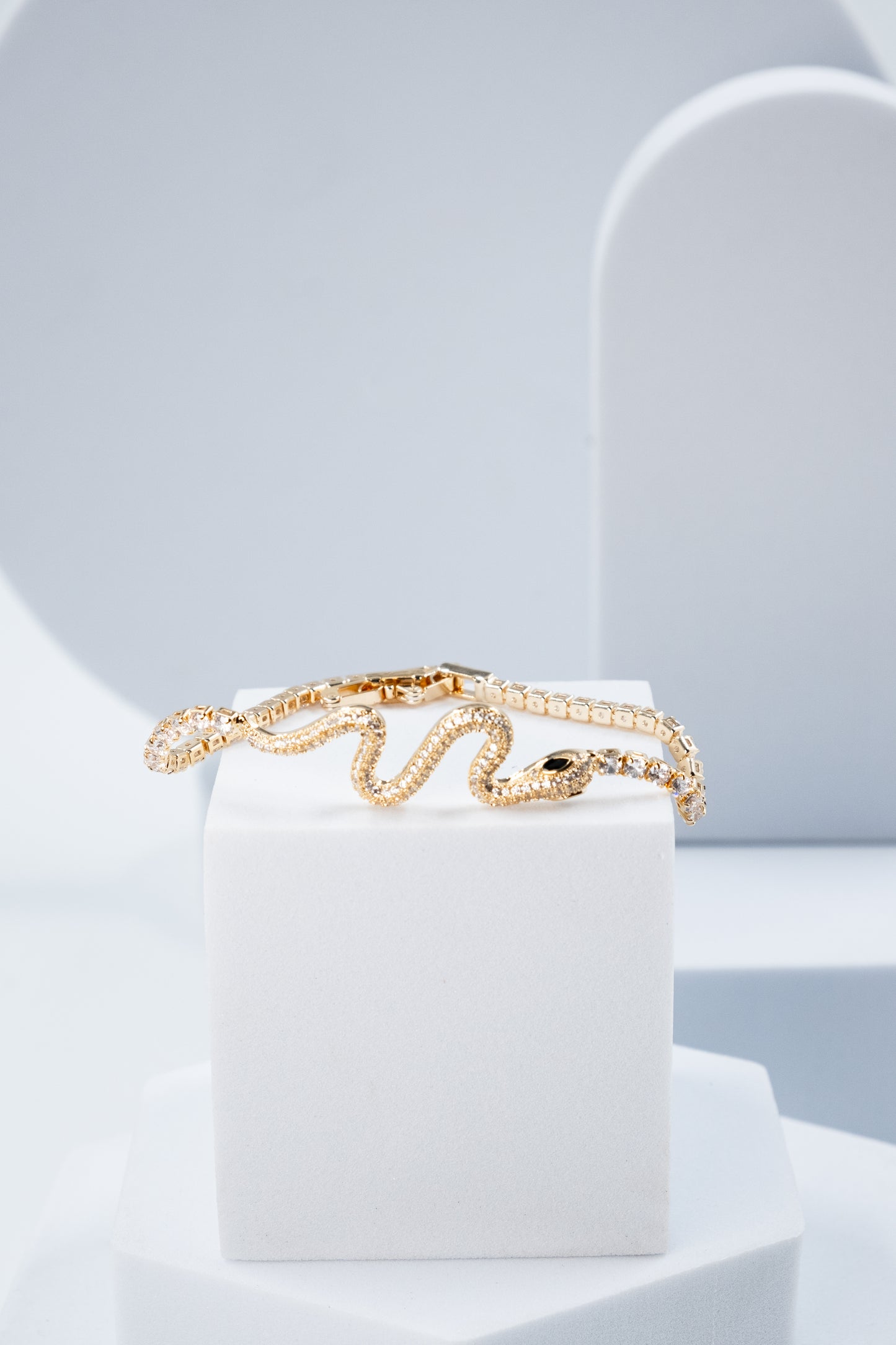 BRACCIALE TENNIS SERPENTE ORO