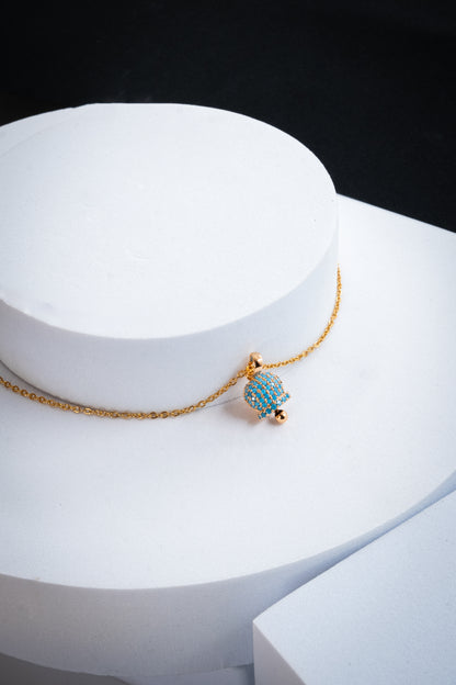COLLANA CAMPANELLA ORO & AZZURRO
