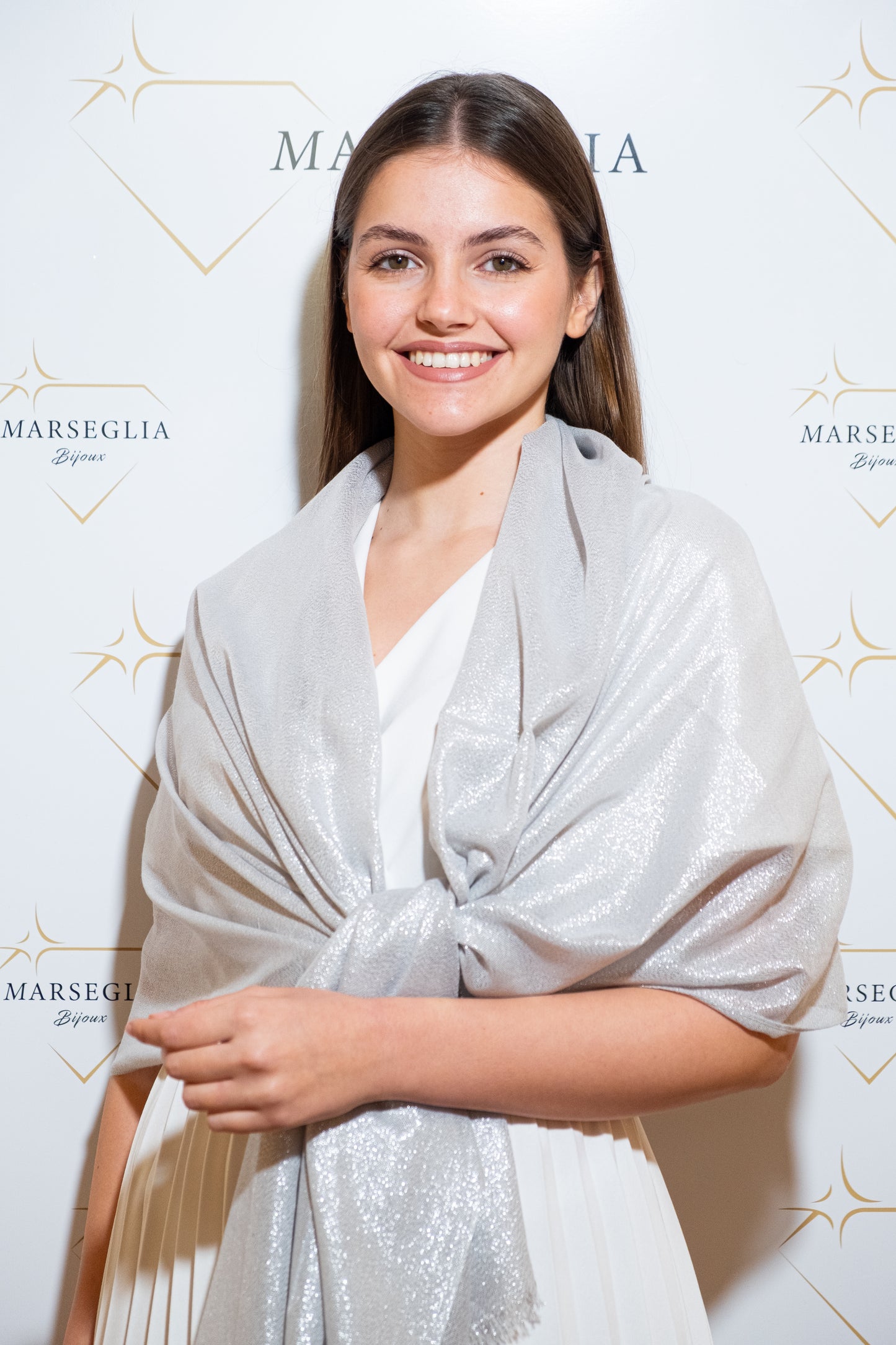 STOLA VISCOSA LUREX ARGENTO MEDIO