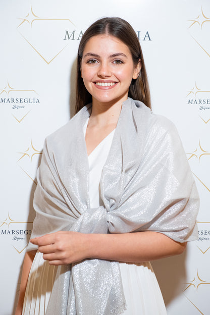 STOLA VISCOSA LUREX ARGENTO MEDIO