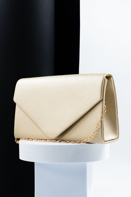 POCHETTE IN ECOPELLE ORO