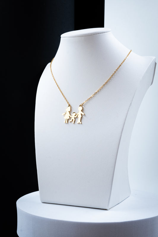 COLLANA MAMMA,PAPÀ & FIGLIO ORO