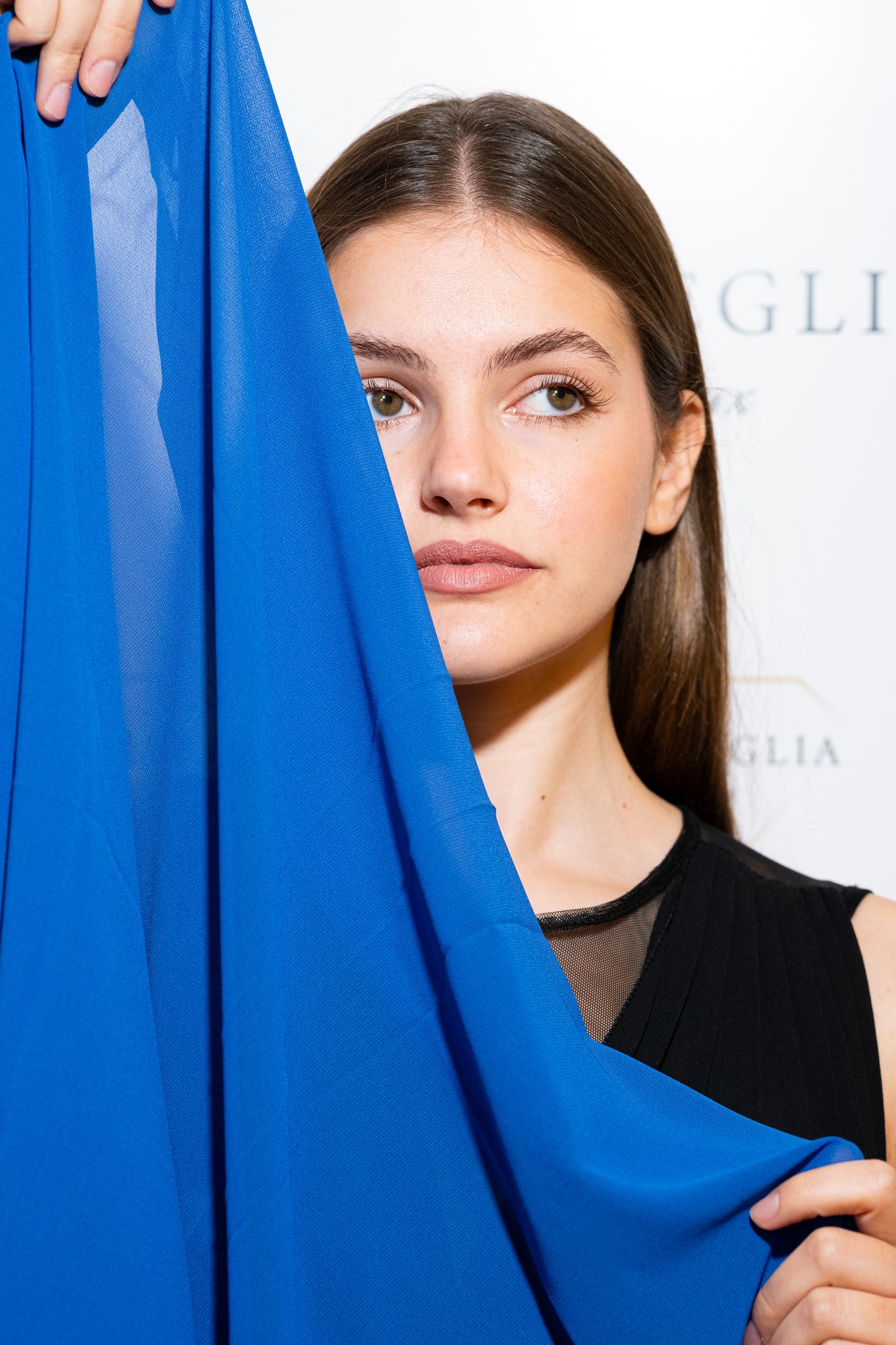 STOLA CHIFFON BLU ROYAL