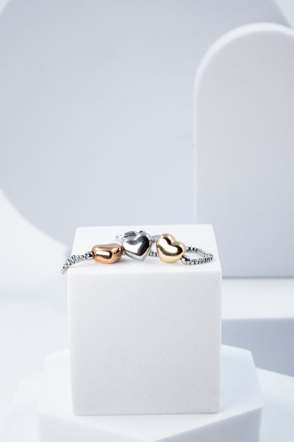 BRACCIALE 3 CUORI MULTICOLOR