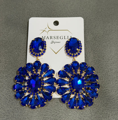 ORECCHINI CLIP FASHION BLU ELETTRICO