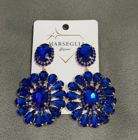ORECCHINI CLIP FASHION BLU ELETTRICO