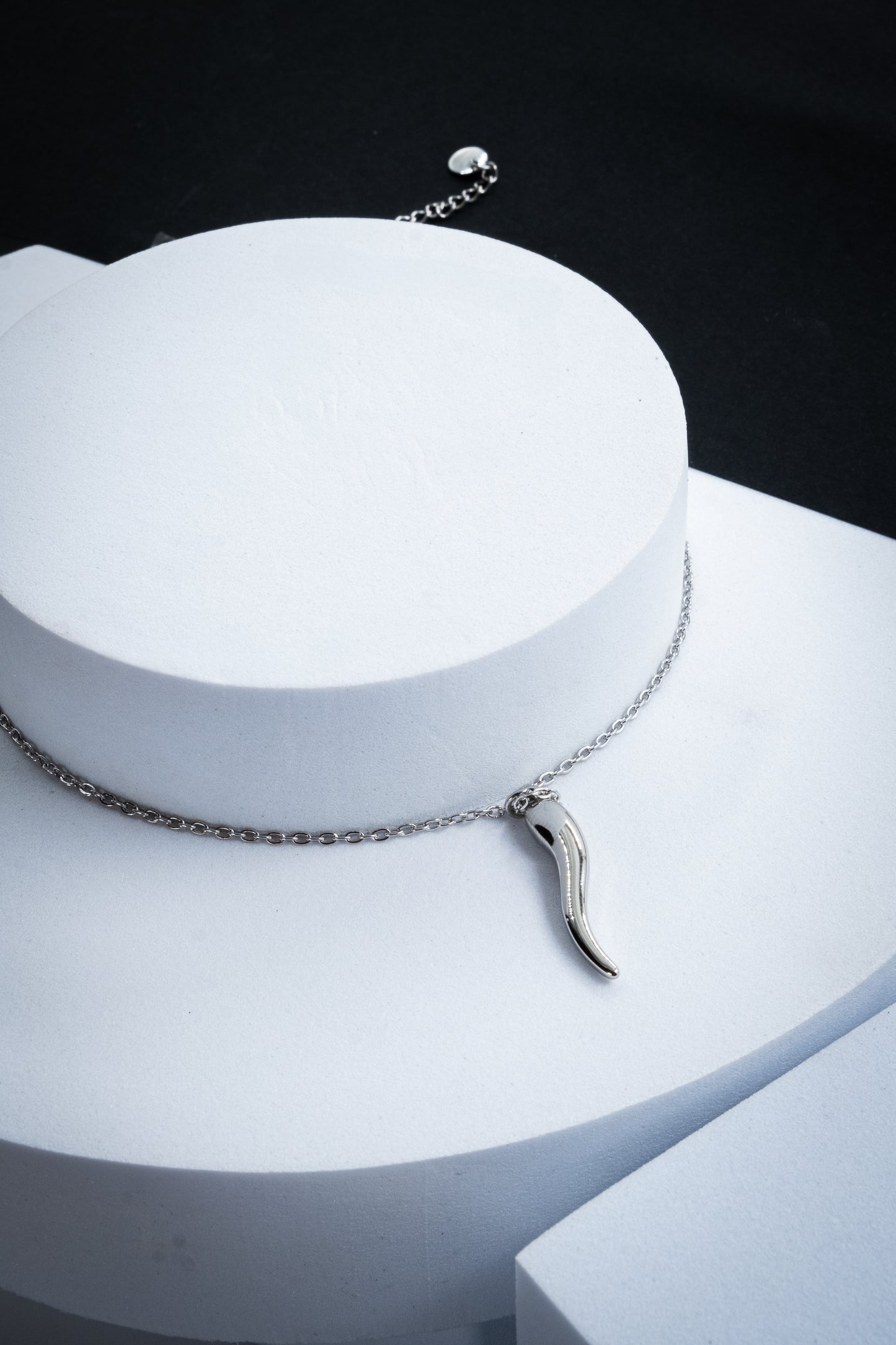 COLLANA CORNETTO GRANDE ARGENTO