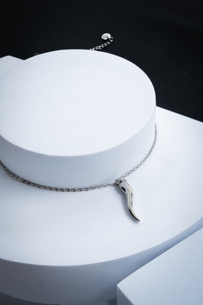 COLLANA CORNETTO GRANDE ARGENTO