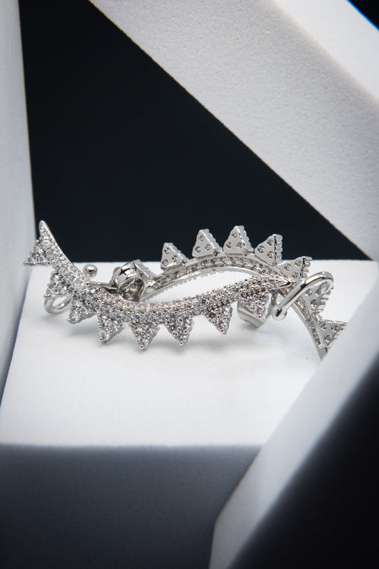 ORECCHINI EAR CUFF ZIG ZAG ARGENTO