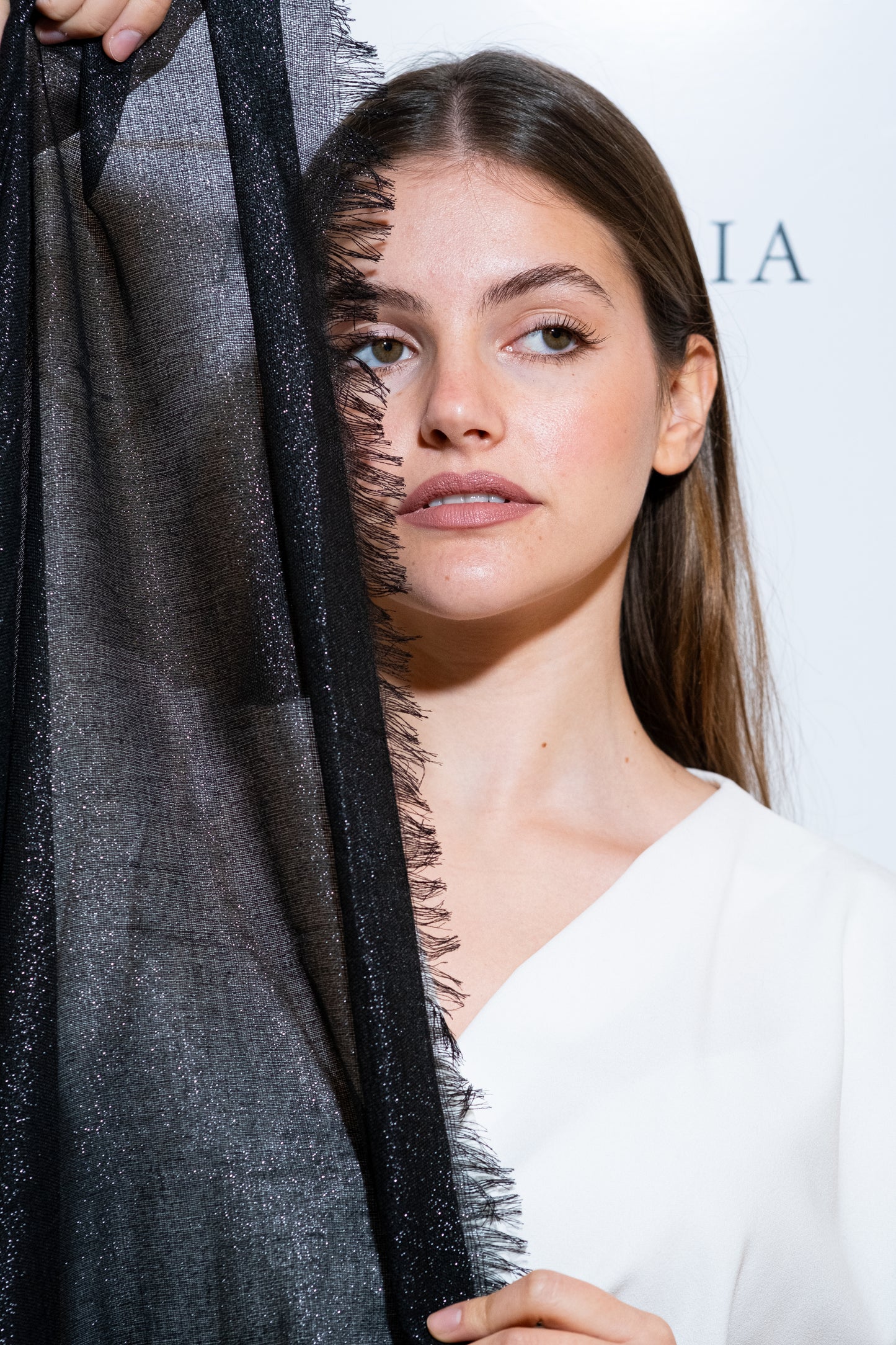 STOLA VISCOSA LUREX NERA GLITTER NERO