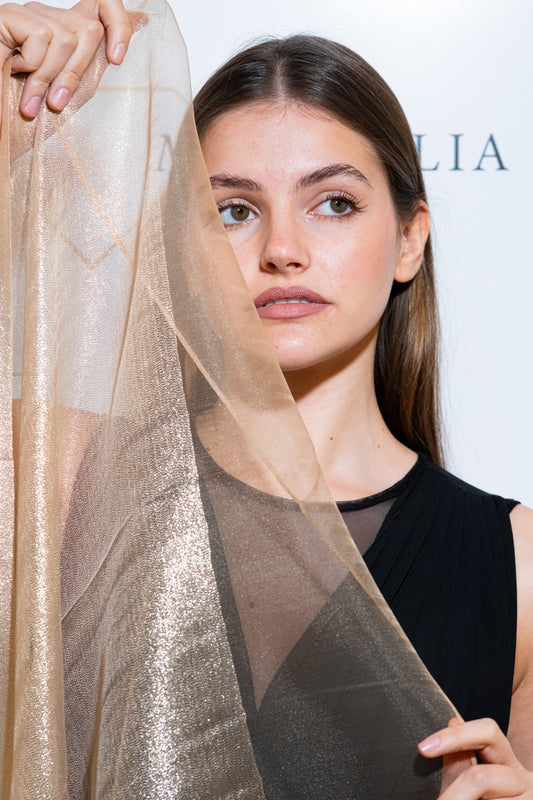 STOLA ORGANZA LUREX ORO CHIARO