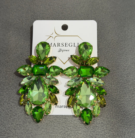 ORECCHINI CLIP FASHION VERDE
