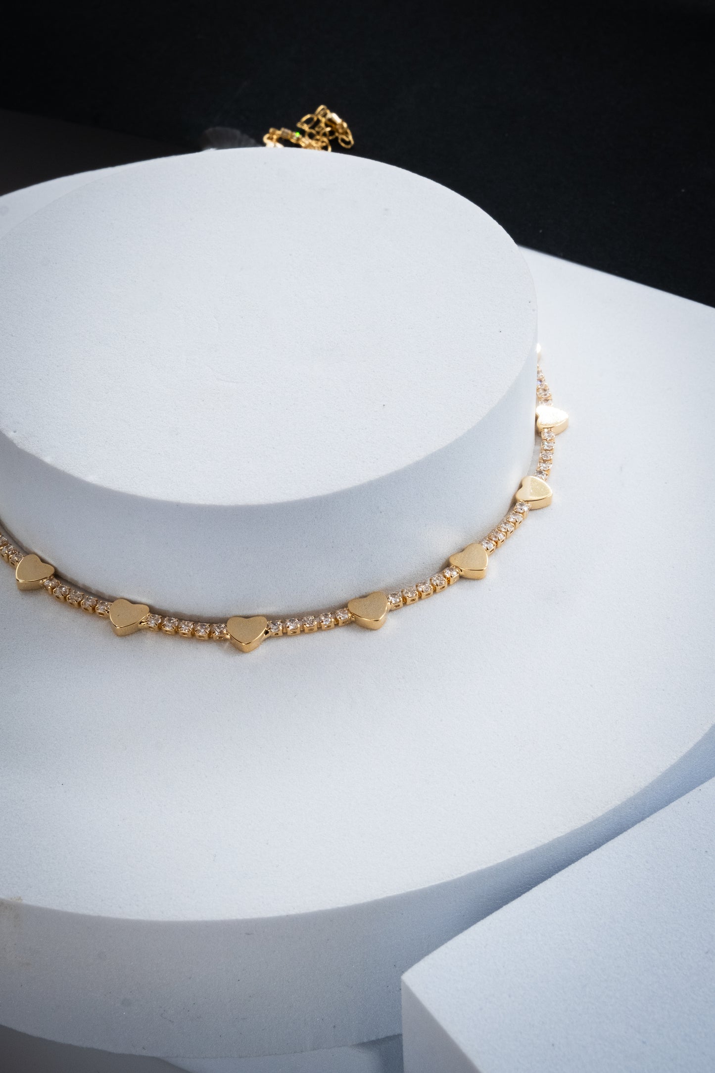 COLLANA TENNIS & CUORI ORO