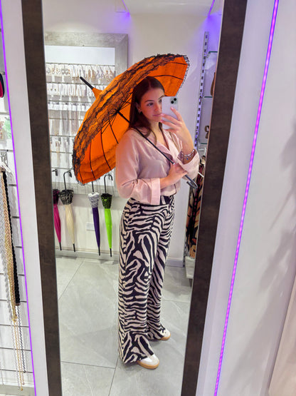 OMBRELLO CHIC CON RICAMI IN PIZZO