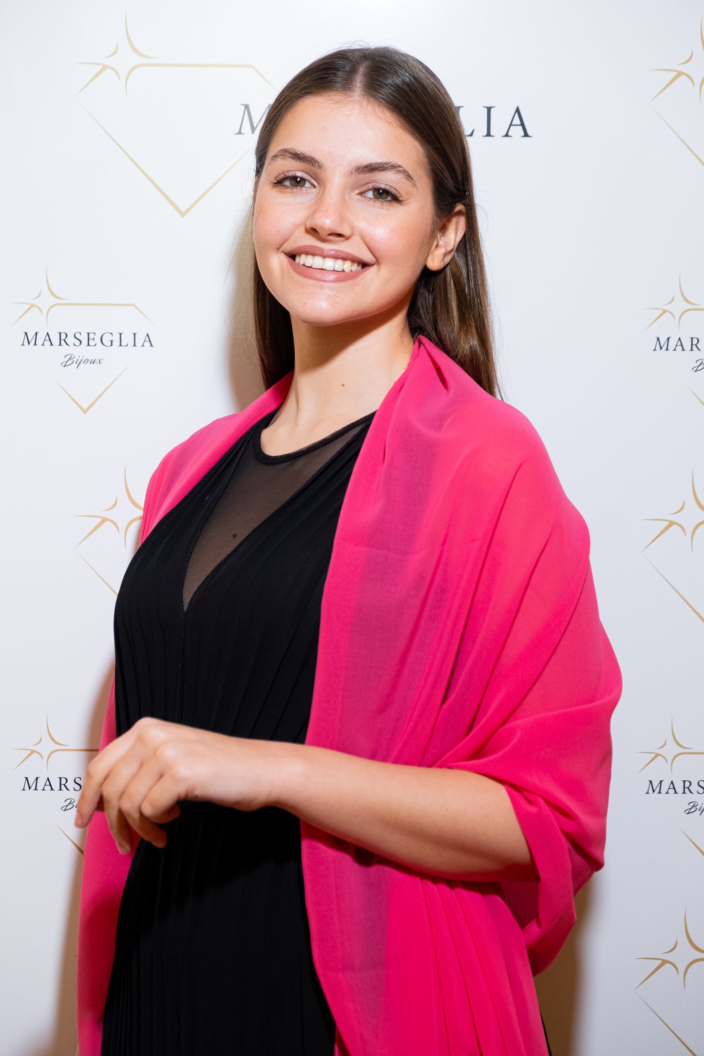 STOLA CHIFFON FUCSIA