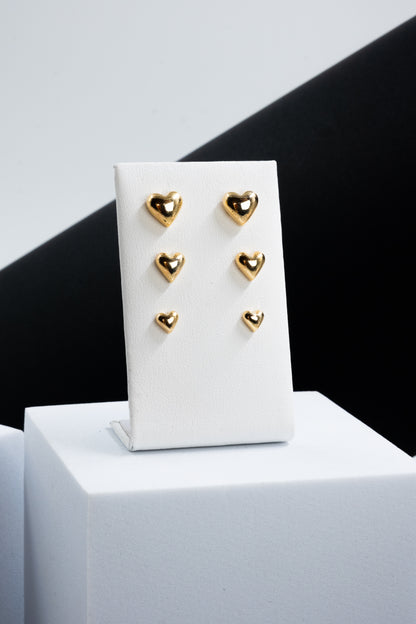 SET ORECCHINI CUORI ORO