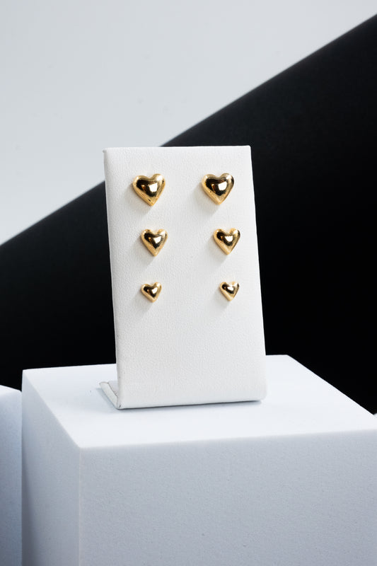 SET ORECCHINI CUORI ORO