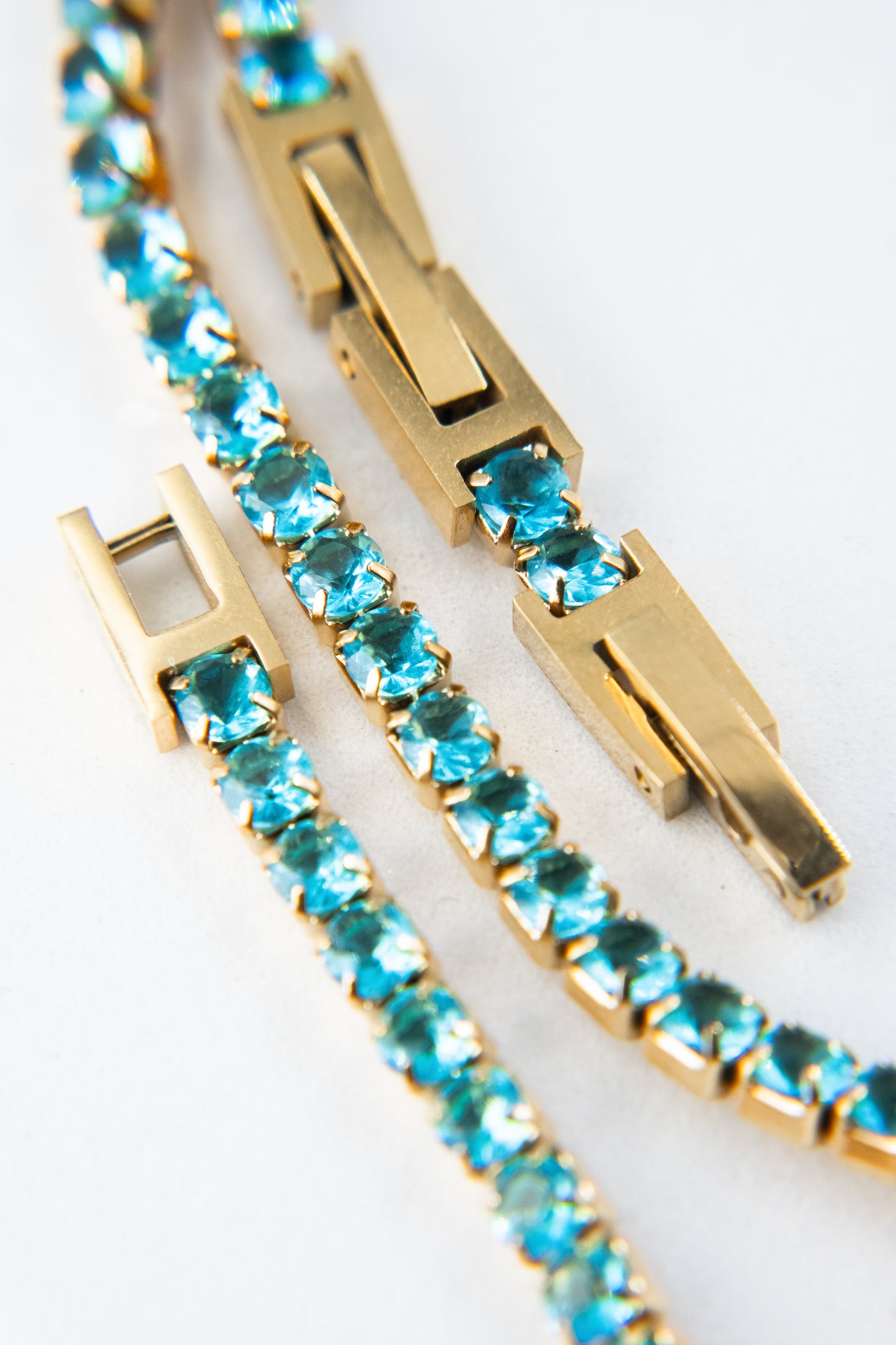 BRACCIALE TENNIS ORO & AZZURRO