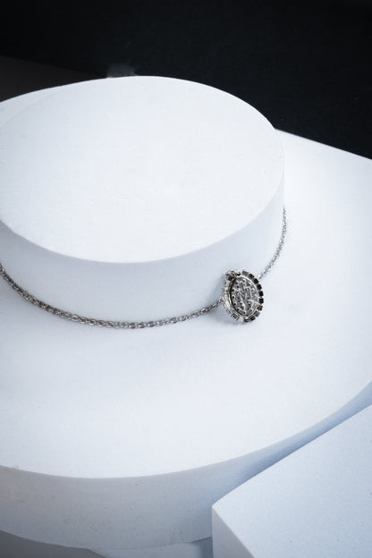 COLLANA MADONNA CRISTALLI ARGENTO